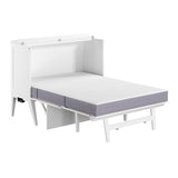 AFI, Northampton Full Size Murphy Bed Desk with Memory Foam 6" Mattress and Built-in USB Charger, White AFI