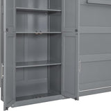 Virubi Queen Horizontal Murphy Bed Cabinet with Storage Cabinet,Wood Folding Murphy Wall Bed for Adult (Grey) Virubi
