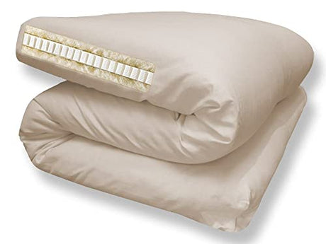 The Futon Shop Organic Wool Shiki Futon Mattress Twin with Latex - Japanese Style Shikibuton Mattress for Floor - Medium Firm, Cotton Cover The Futon Shop