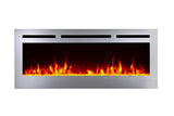 Touchstone Sideline Deluxe -Stainless Steel Smart Electric Fireplace- 50" Wide- Alexa/WiFi-Enabled- in Wall Recessed- 5 Flame Settings- 9 Flame Colors- 1,500W Heater- Log & Crystal Options- 86273 Touchstone