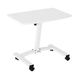 Seville Classics Airlift Mobile Height Adjustable Laptop Stand Computer Workstation for Sitting Classroom Home Office Medical Table w/Wheels, Flat Desk 24", White Seville Classics