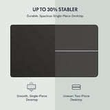 FLEXISPOT EN1 One Piece Standing Desk, 48 x 24 Inch Desktop Electric Adjustable Height Desk Home Office Computer Workstation Sit Stand up Desk (White Frame + Black Top, 2 Packages) FLEXISPOT