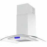 COSMO COS-668ICS900 36 in. Lumin Collection 380 CFM Ducted Island Range Hood, Soft Touch Controls, LED Lights, Stainless Steel COSMO