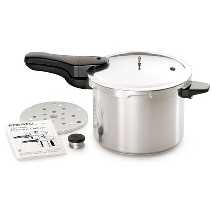 Presto 01264 6-Quart Aluminum Pressure Cooker, Silver - WoodArtSupply