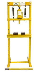 JEGS Hydraulic Shop Press | 12-Ton Capacity | Floor Mount | Heavy-Duty Steel | Yellow Finish | Working Range Up To 27-1/2 “ JEGS