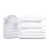 Threadmill White Duvet Cover Queen Size Bedding Set, Breathable Comforter Cover, Soft 3-Pc Cotton Queen Duvet Cover Set with 2 Pillow Shams, Strong Button Closure & Corner Ties, Fits Full Duvet Threadmill