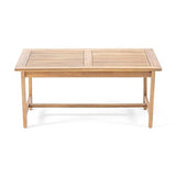 Christopher Knight Home Panama Outdoor Acacia Wood Chat Set with Water Resistant Cushions, 4-Pcs Set, Teak Finish / Grey Christopher Knight Home