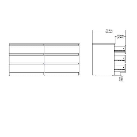 Tvilum 6 Drawer Double Dresser, Black Woodgrain Tvilum