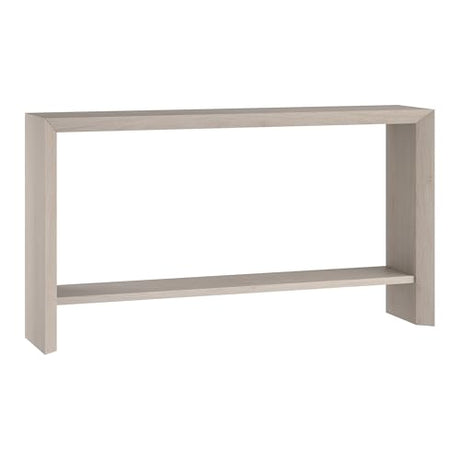 Henn&Hart 55" Wooden Rectangular Console Table Entryway Table, Sofa Table with Wooden Storage Shelf for Entryway, Living Room, Couch, Hallway, or Office, Beech White Henn&Hart