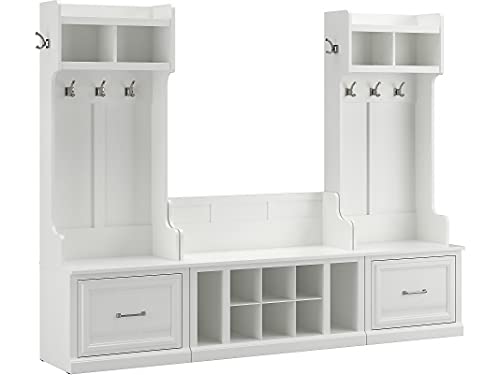 kathy ireland Home by Bush WDL012WAS 69-Inch Entryway Storage Set with 6 Shelves, White Ash Bush Business Furniture