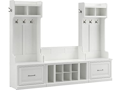 kathy ireland Home by Bush WDL012WAS 69-Inch Entryway Storage Set with 6 Shelves, White Ash - WoodArtSupply