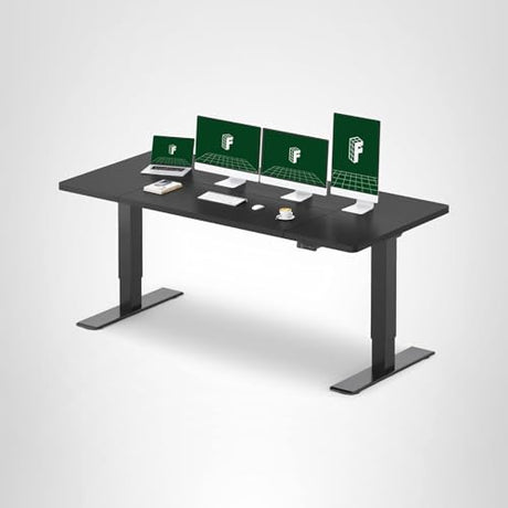 FLEXISPOT 79"x32" Large Dual Motor Electric Standing Desk, Black - 198 LBS Heavy-Duty Capacity, Ideal for Home Office, Creative Studio, or Multi-Monitor Setup FLEXISPOT