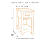 Signature Design by Ashley Breegin New Traditional Wooden Chair Side End Table with 1 Drawer and 1 Fixed Shelf, Brown Signature Design by Ashley