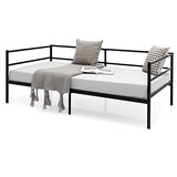 KOMFOTT Metal Daybed Frame Twin Size, Heavy-Duty Steel Slats Support Sofa Bed, Platform Mattress Foundation, Multifunctional Platform Bed Frame, Day Bed for Living Room & Guest Room KOMFOTT