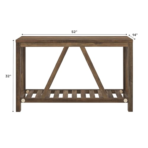 Walker Edison Modern Farmhouse Accent Entryway / Living Room End Table, 52 Inch, Color-Marble and Walnut Walker Edison