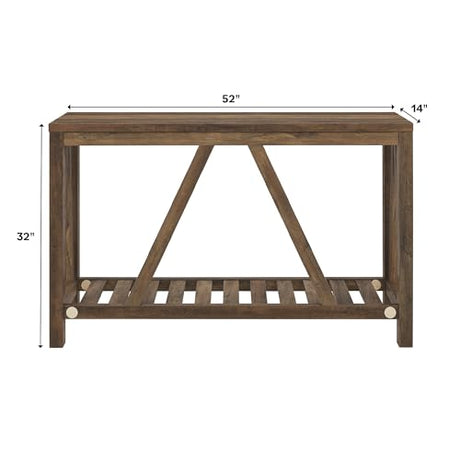 Walker Edison Modern Farmhouse Accent Entryway Table Entry Table Living Room End Table, 52 Inch, Rustic Oak Walker Edison