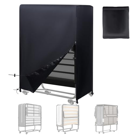 Rollaway Bed Storage Cover fits 33-inches Single Adults Cot, Folding Bed Dust Cover Protector with 4 Fixed Buckles and 2 Drawstrings Portable Universal for Home Camping(39" L x 15" W x 45" H) RELEDESA