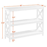 Yaheetech White 3-Tier Console Table with Storage Shelves for Entryway and Living Room Yaheetech