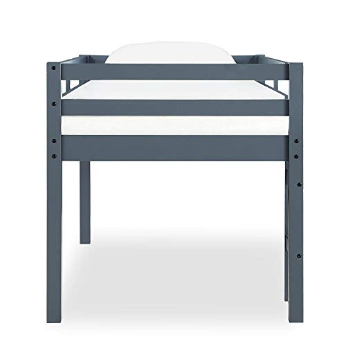 DHP Milton Junior Twin Loft Bed - Space-Saving Grey Design for Kids - WoodArtSupply