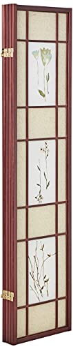 ORE International Four Panel Shoji Screen Cherry Finish ORE
