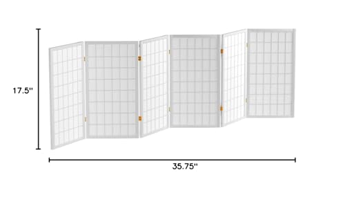 3 ft. Short Window Pane Shoji Screen - White - 6 Panels Red Lantern