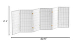 3 ft. Short Window Pane Shoji Screen - White - 6 Panels Red Lantern