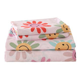 Yibeizi Cute Floral Sheet Set for Girls, Full Size Kids Flower Patterned Bedsheet Microfiber Deep Pocket Bedding Sheets & Pillowcases 4 Pieces Yibeizi