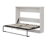 MERITLINE Twin Horizontal Murphy Chest Bed,Wood Folding Hideaway Bed Cabinet for Adults (White) MERITLINE