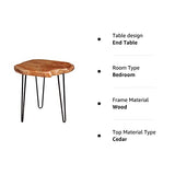 NXN-HOME Natural Edge Side Table, Live Edge End Table with 3 Hairpin Legs, Nightstand Plant Stand for Bedroom and Living Room(15.5" L x 14.5" W x 16" T.) NXN-HOME