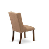 East West Furniture Milan 5 Piece Dinette Set Includes a Rectangle Dining Room Table with Butterfly Leaf and 4 Light Sable Linen Fabric Upholstered Chairs, 36x54 Inch, MLFO5-MAH-47 East West Furniture