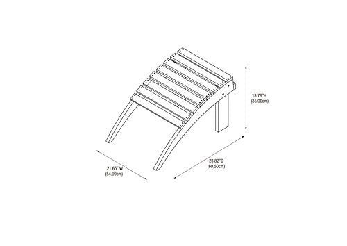 Linon Home Dcor Linon Adirondack Woodstock Ottoman, Teak Stain, Acorn, 21.6"W x 21.06"D x 13.7"H Linon