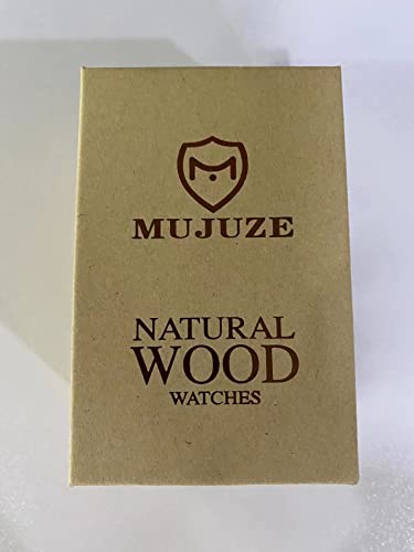 MUJUZE Wood Watch, Wooden Watch for Men, Handmade Lightweight Wooden Wrist Watches, Mens Wooden Watch, Gifts for Men MUJUZE