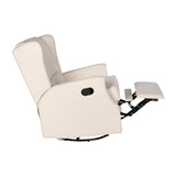 Flash Furniture Omma Swivel Glider Rocking Recliner, Manual Wingback Recliner with 360 Degree Swivel, for Living Room, Bedroom, or Nursery, Upholstered, Cream Flash Furniture