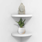 AHDECOR White Corner Wall Shelf, Wall Mounted Wood Corner Shelves, Set of 2 AHDECOR