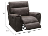 Abbyson Living Lawrence Fabric Recliner - Traditional Design, Upholstered, High Density Foam, Dark Brown Abbyson Living