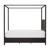 Hillsdale Melanie Wood and Metal King Canopy Bed with Low Footboard, Oiled Bronze Hillsdale