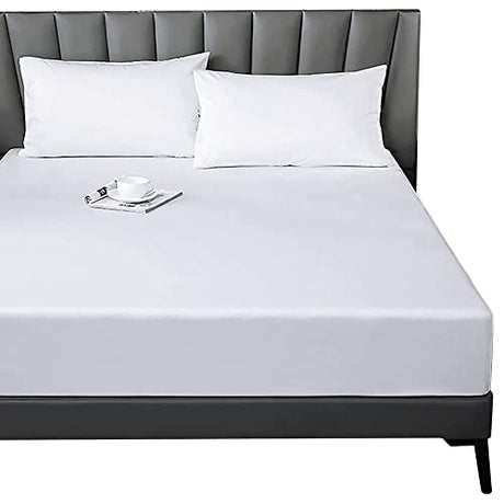 Lirex Fitted Twin Sheet Cotton, 300 Thread Count Soft Breathable, 8-10" Deep Pocket Sheet for Hotel Home,White Lirex