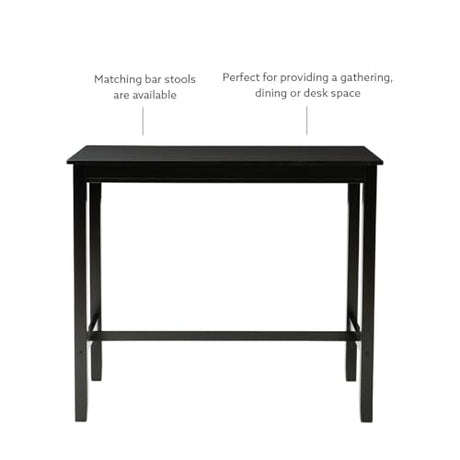 Linon 42 inch Bar Height Pub Claridge Table, Black Linon