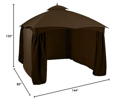 10' x 12' Gazebo Privacy Curtain Set for #GF-12S004B-1 by ABCCANOPY Brown