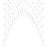 Ptwola 20 Strings Crystal Beaded Curtain, Self-Adhesive Arched Clear Crystal Glass Door Valance Hanging Stran Doorway Room Divider Partition for Home Coffee House Bedroom Restaurant Closets Windows Ptwola
