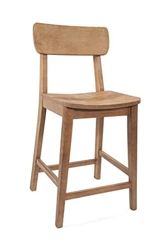 Boraam Torino Counter Height Stool, 24-Inch, Barnwood Wire-Brush - WoodArtSupply