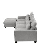Merax 129" Large Modular Sectional Sofa 5 Pieces Modern L Shaped Couch with Deep Wide Chaise for Living Room Love Seats, Light Gray Merax