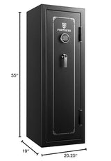 Fortress 14-Gun Fireproof Safe with Combination Lock, Black | 14-Gun with Combination Lock FORTRESS