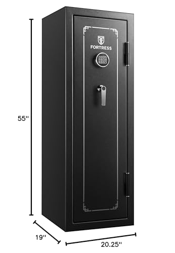 Fortress 14-Gun Fireproof Safe with Combination Lock, Black | 14-Gun with Combination Lock - WoodArtSupply