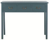 Safavieh Home Collection Cindy Farmhouse Slate Teal 3-Drawer Console Table Safavieh