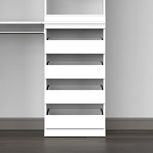 ClosetMaid Modular Storage Unit with 4 Drawers, Wood Closet Organizer, Stacking, Full Backer, Storage, Decorative Trim, White ClosetMaid