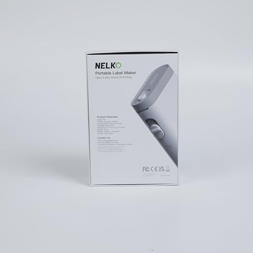 Nelko Label Maker Machine with Tape, P21 Bluetooth Label Printer, Wireless Mini Label Makers with Multiple Templates for Organizing Office Home, White, 1 Pack Nelko