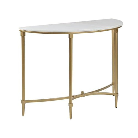 Starlight Canyon Home White Marble Hallway Table, Modern Luxury Console Table for Entryway or Living Room with Gold Metal Legs and White Marble Table Top Starlight Canyon Home