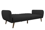 Novogratz Brittany 82 Inch Futon Sofa Bed, Upholstered Couch Sleeper with Tufted Back, Mid-Century Modern, Dark Gray Novogratz