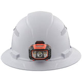 Klein Tools 60407 Hard Hat with Light, Vented Full Brim Style, Padded, Self-Wicking Odor-Resistant Sweatband, White Klein Tools